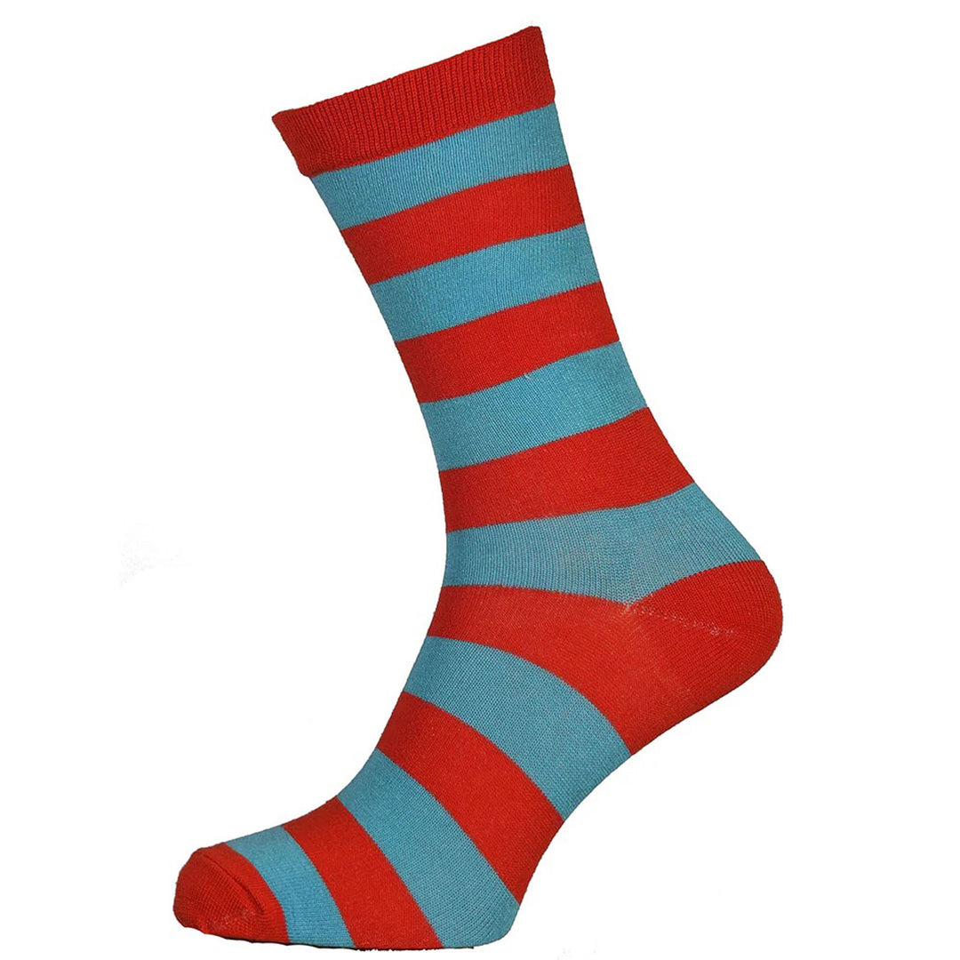 Teal and Red Berry Bamboo Socks