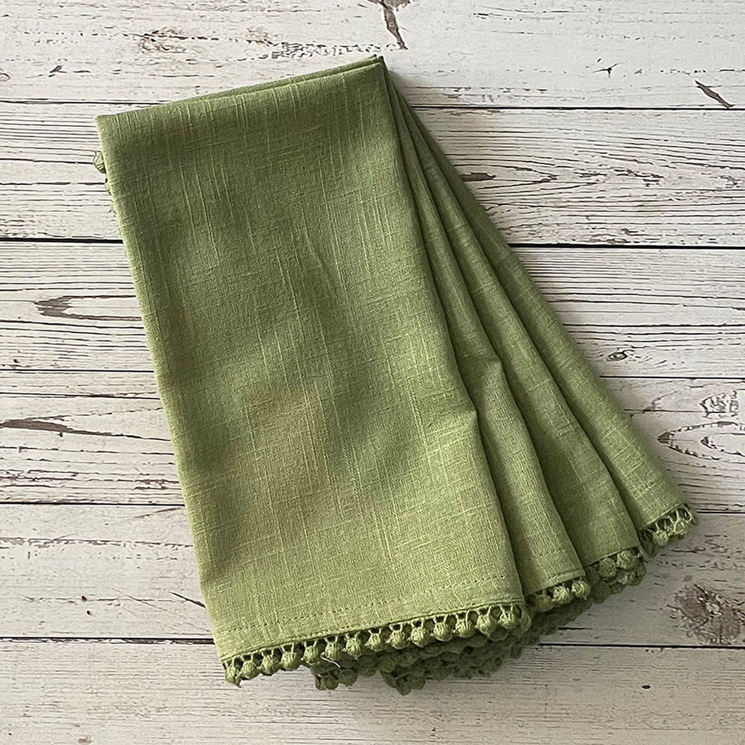 S/4 Lace Napkins Green