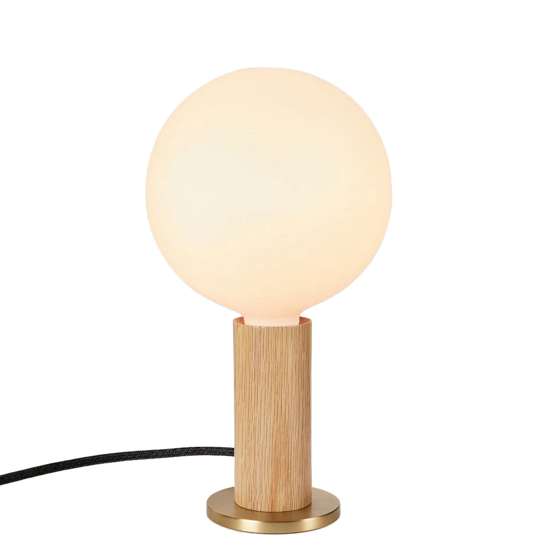 Oak Knuckle Table Lamp w/ Sphere IV Bulb