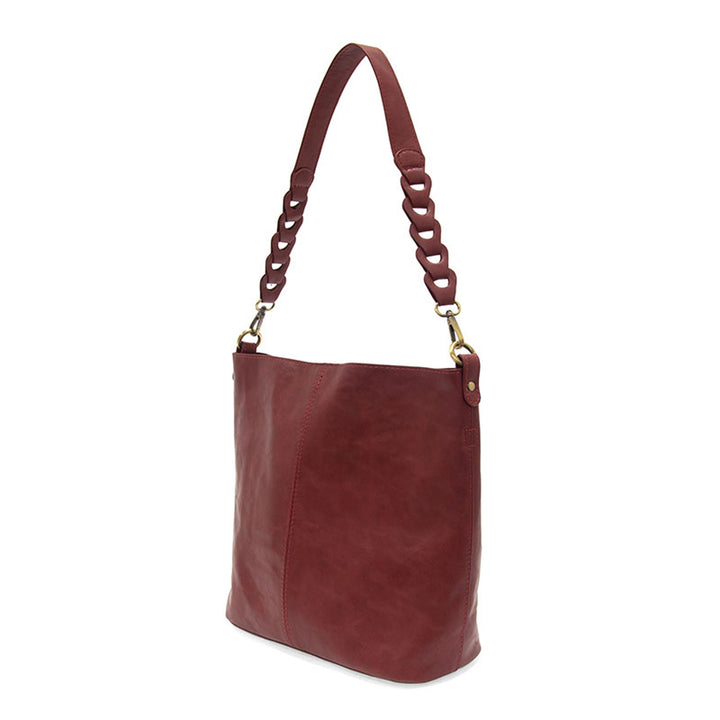 Burgundy Tessa Hobo With Link Shoulder Strap