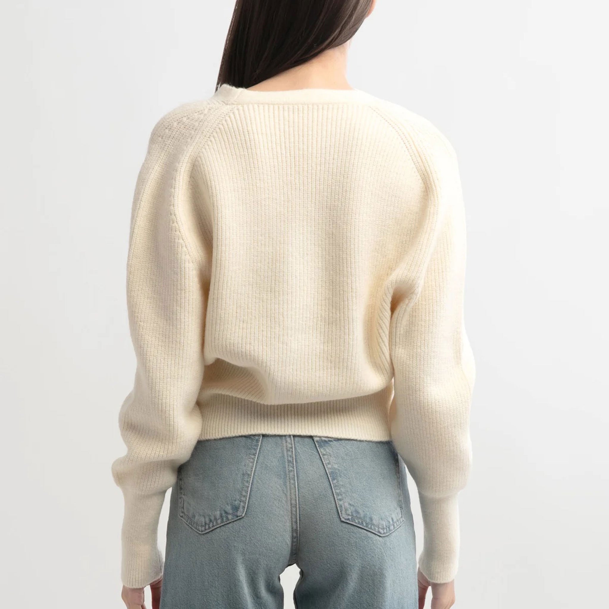 Puff Sleeve V-Neck Knit Cardigan in Ivory – Hammertown Puff Sleeve V-Neck Knit Cardigan in Ivory – Hammertown