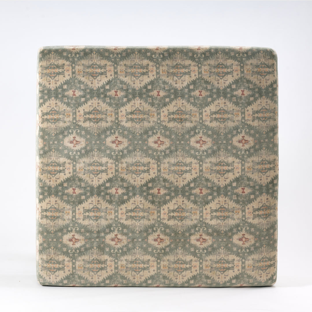 Patterned fabric swatch on a white background