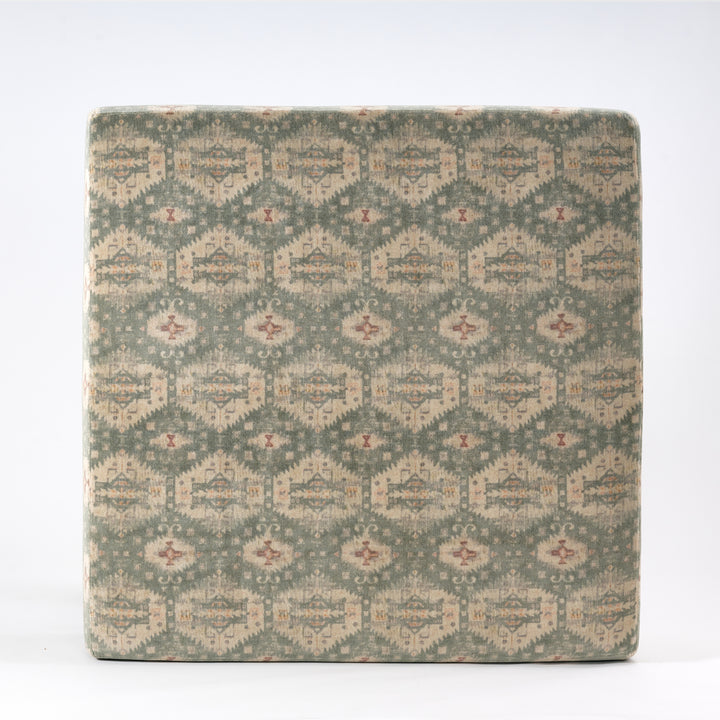 Patterned fabric swatch on a white background
