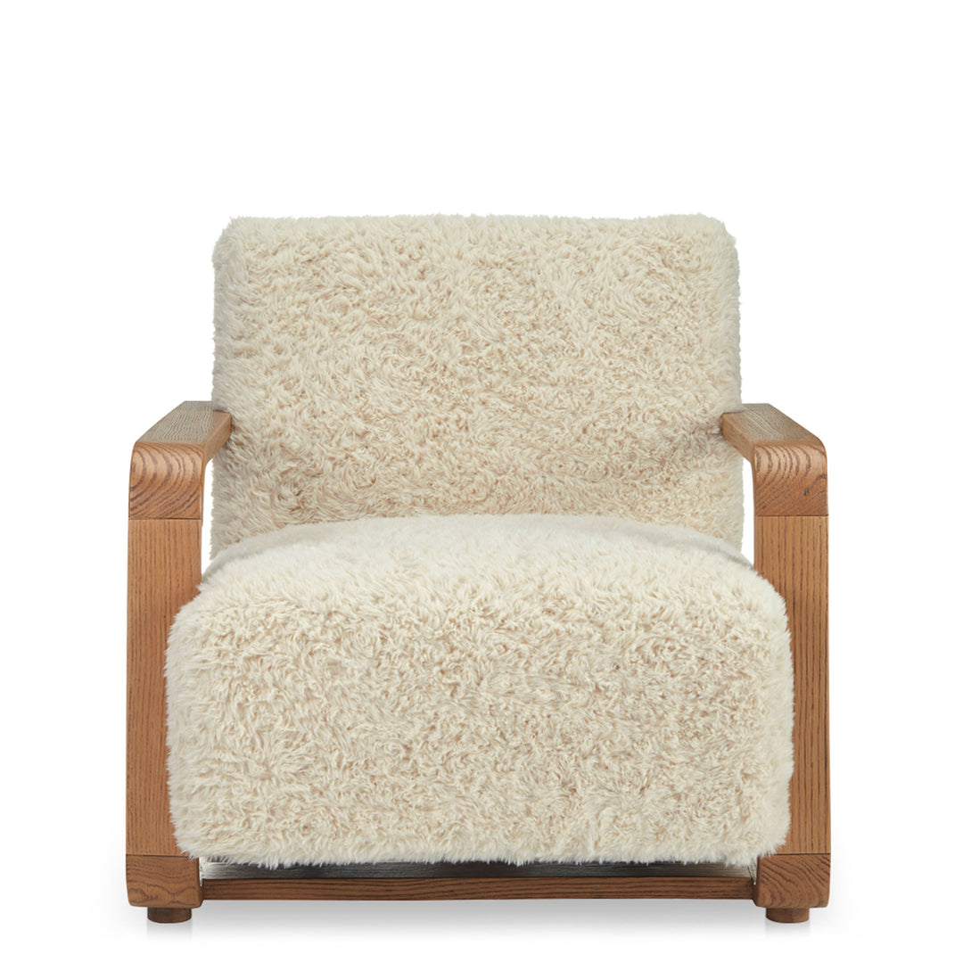 Edwyn Lounge Chair Chair in Cream Faux Fur