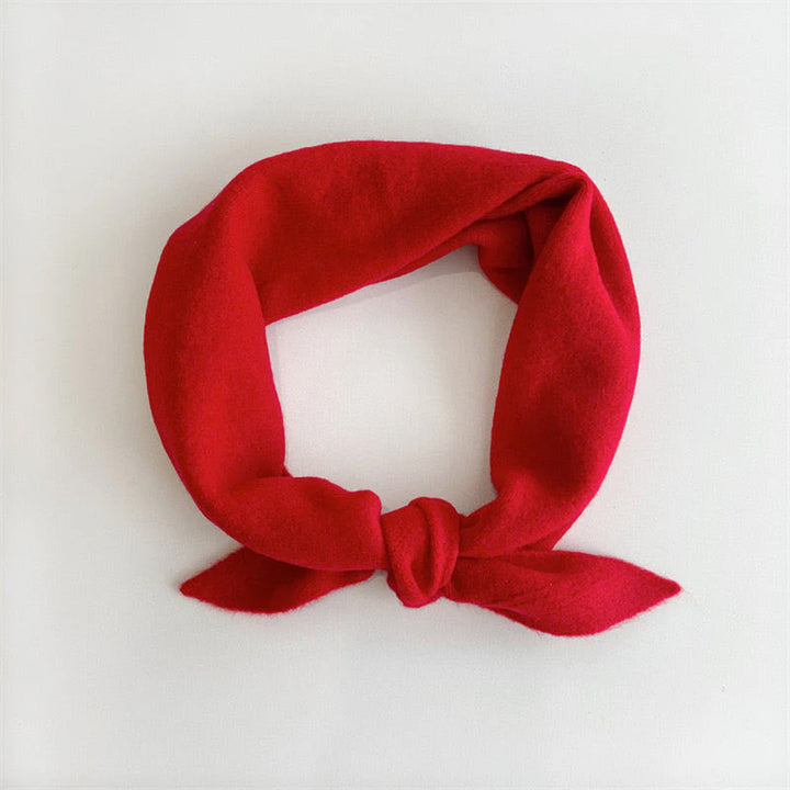 Fuzzy Wool Cravat Scarf - Red Corel