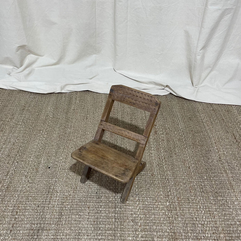 Vintage Guatemala Wooden Chair with Natural Finish