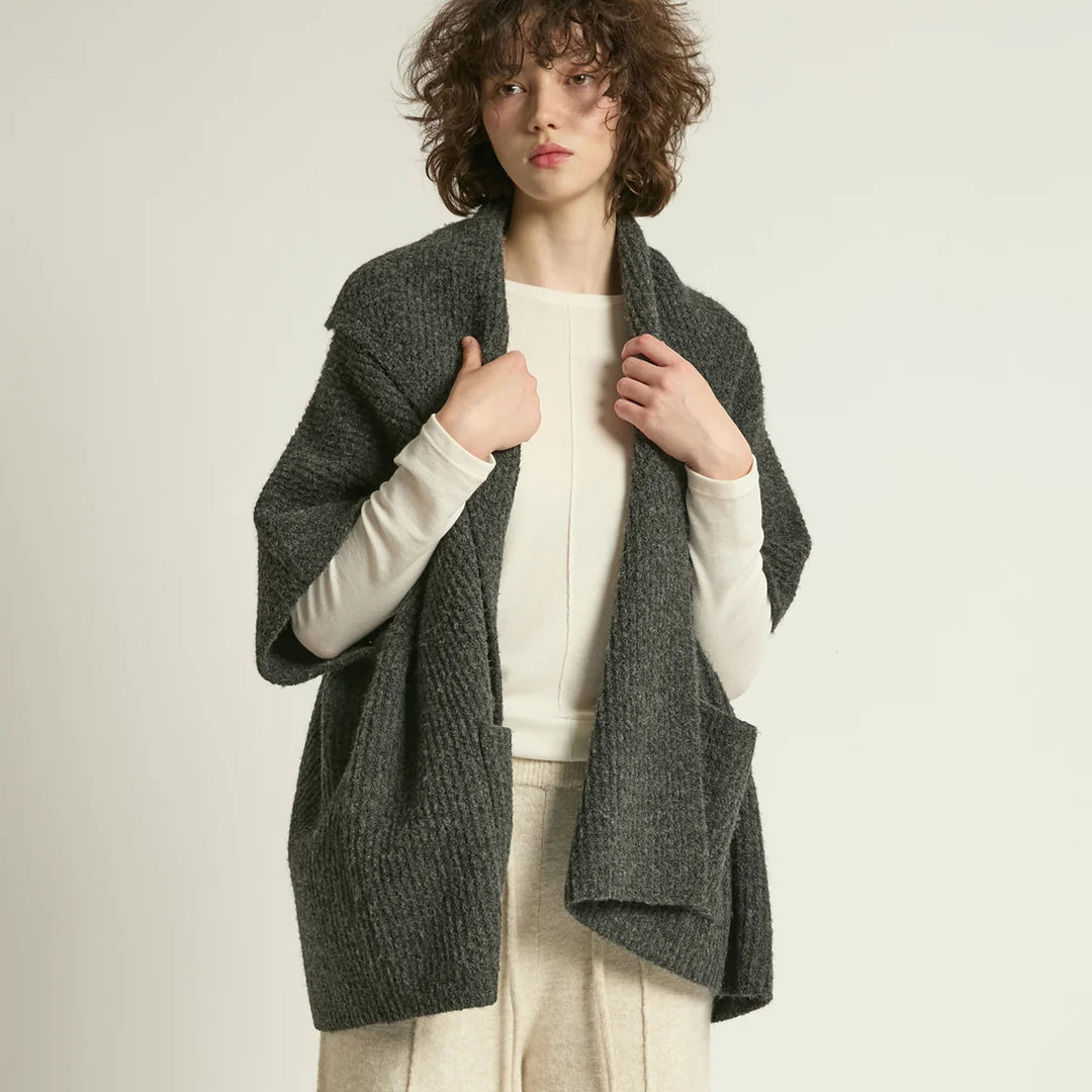 Shawl Cardigan in Charcoal
