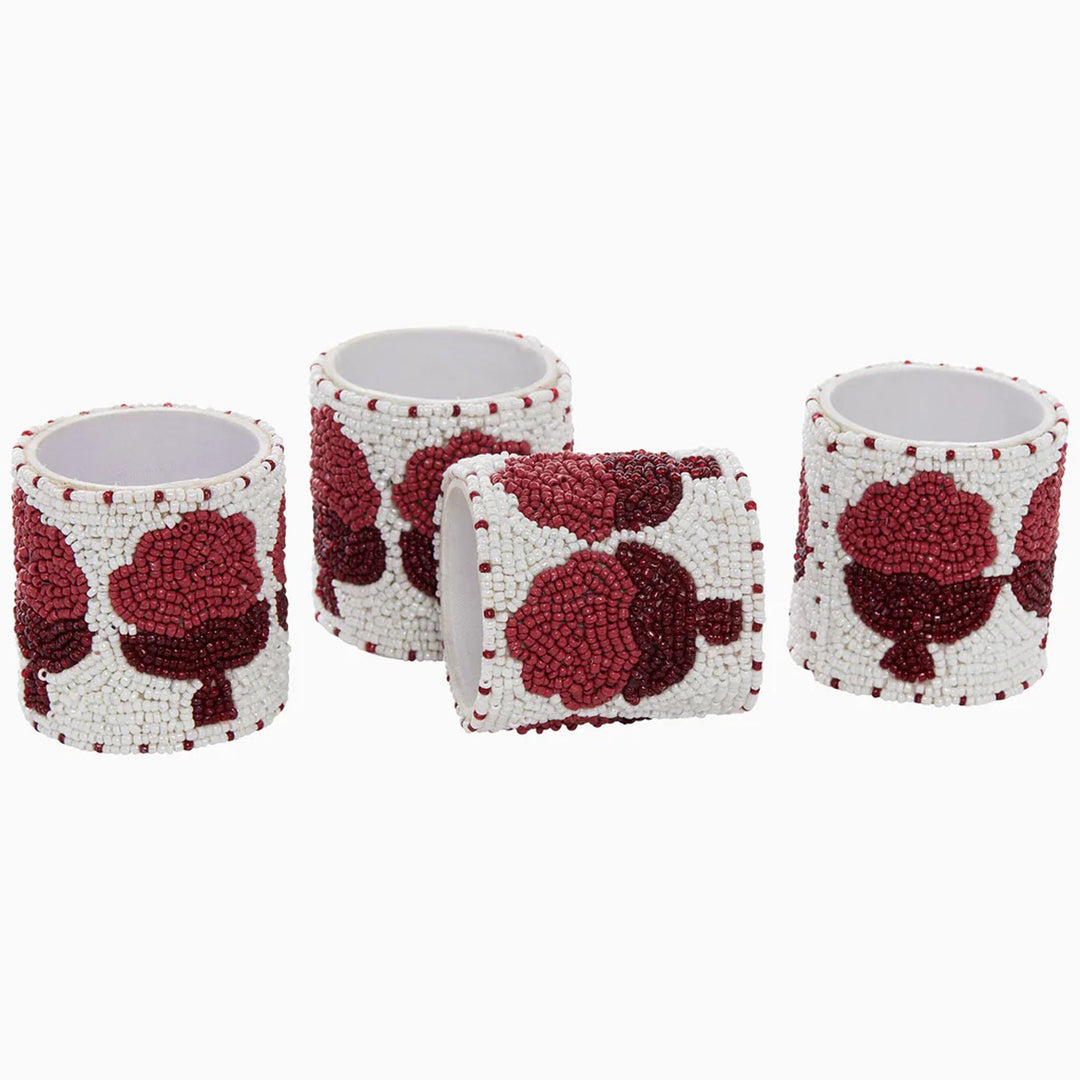 Nand Berry Beaded Napkin Rings - set of 4