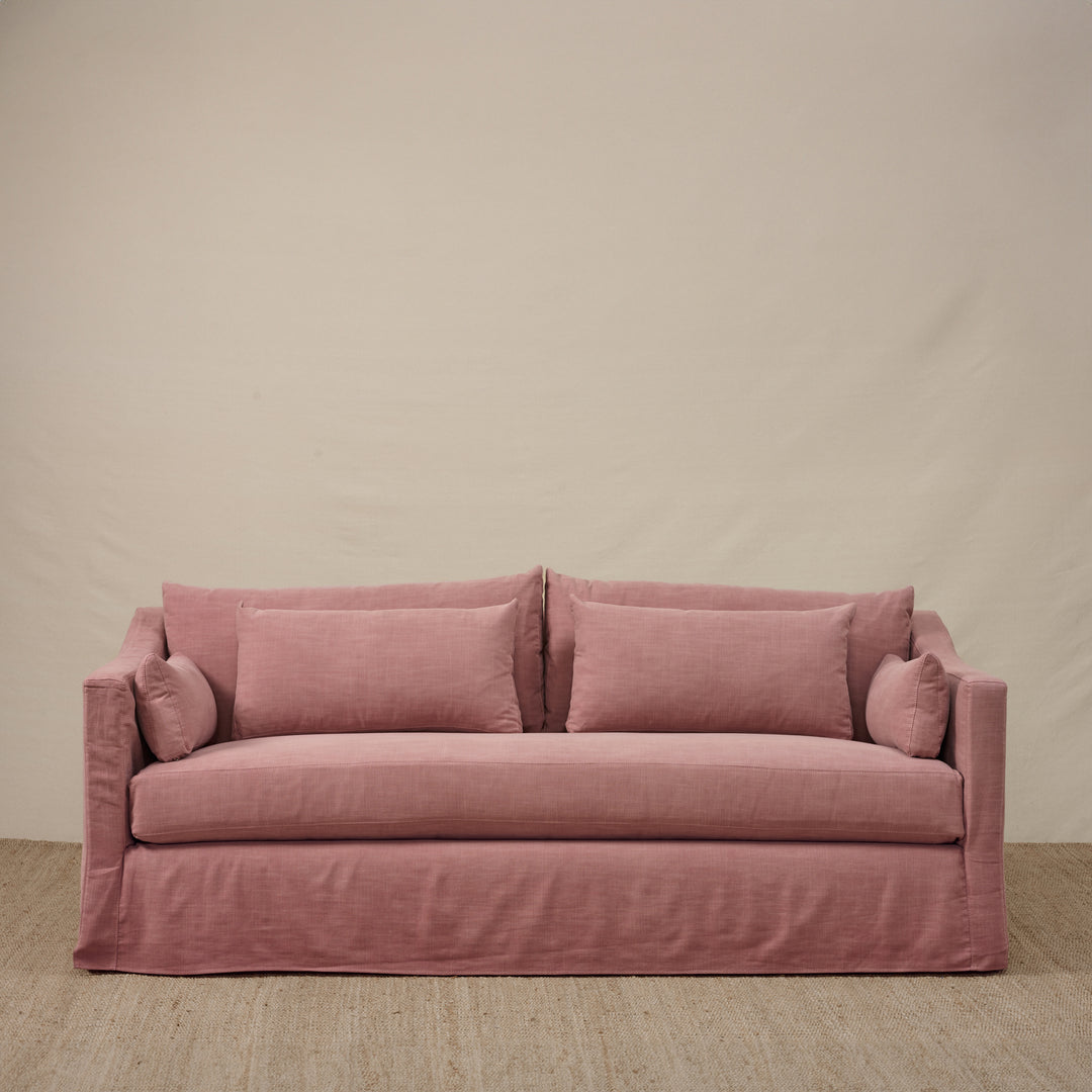 Rebecca Slipcovered Sofa in Molino Blush By Cisco Home (84")