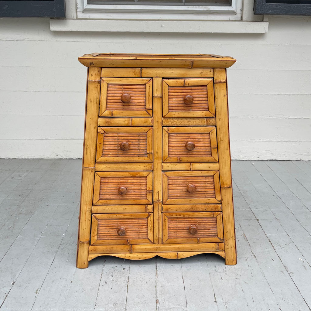 Vintage Pair of Bamboo Side Tables