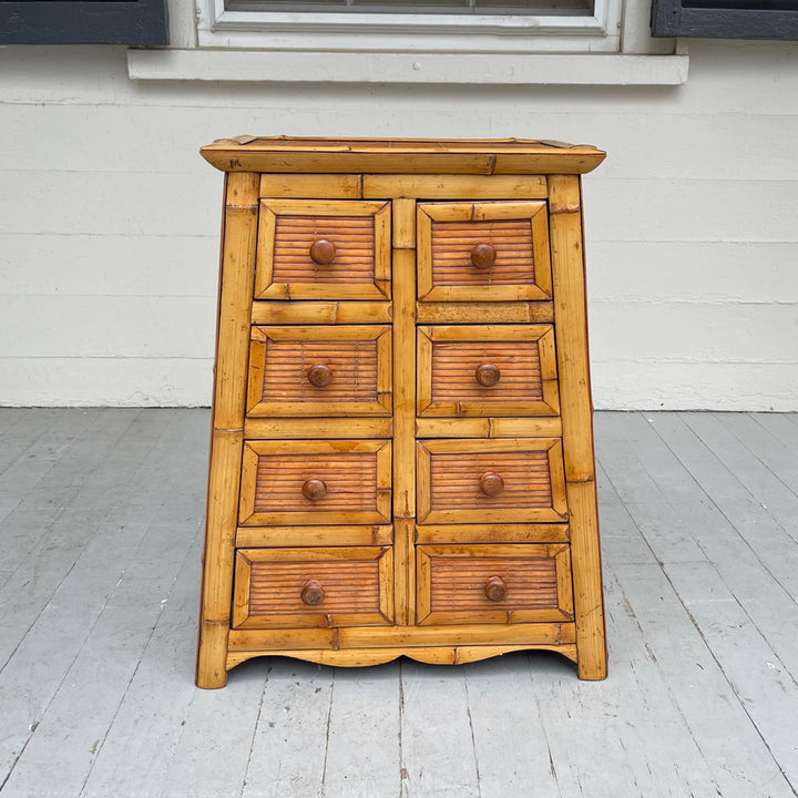 Vintage Pair of Bamboo Side Tables