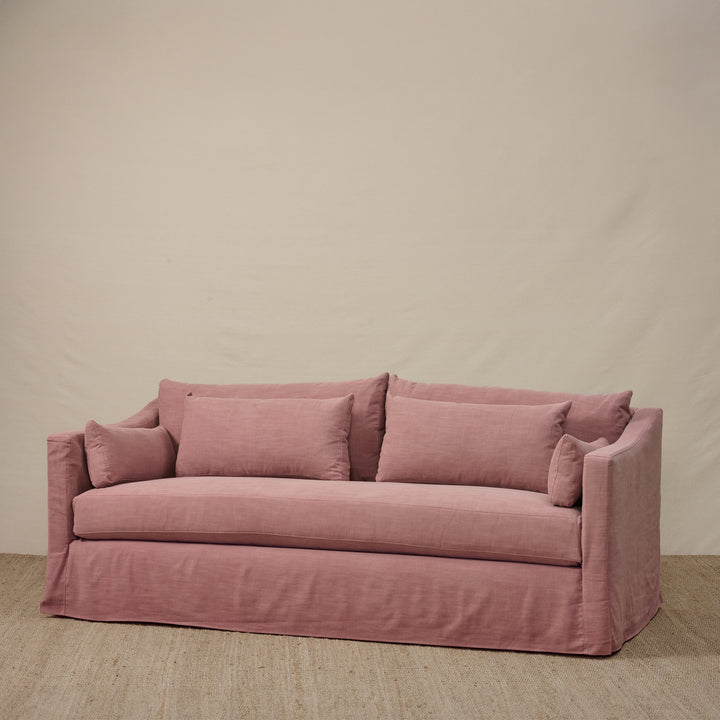 Rebecca Slipcovered Sofa in Molino Blush By Cisco Home (84")