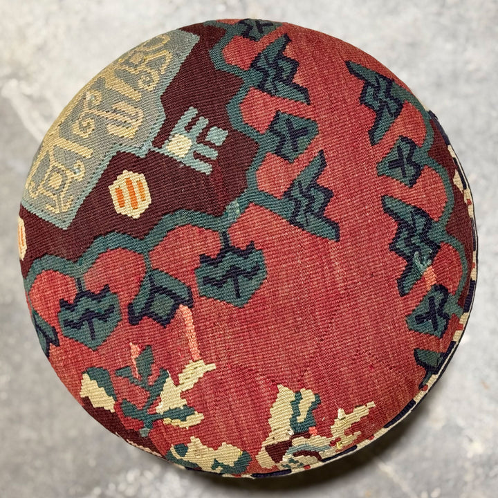 Vintage Rug Small Ottoman - 1024-C