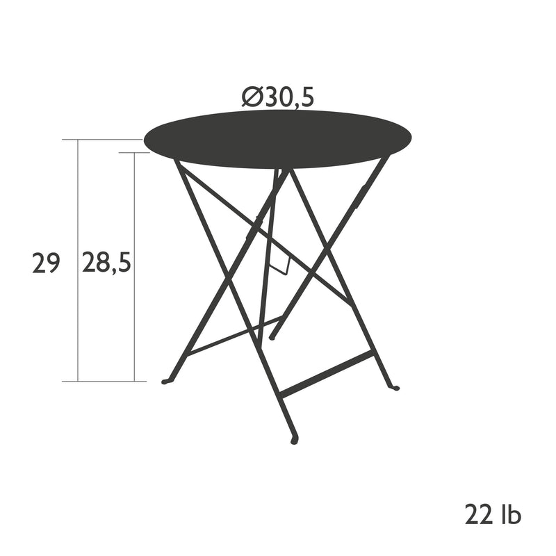 Bistro Outdoor Round Table in Anthracite (30")