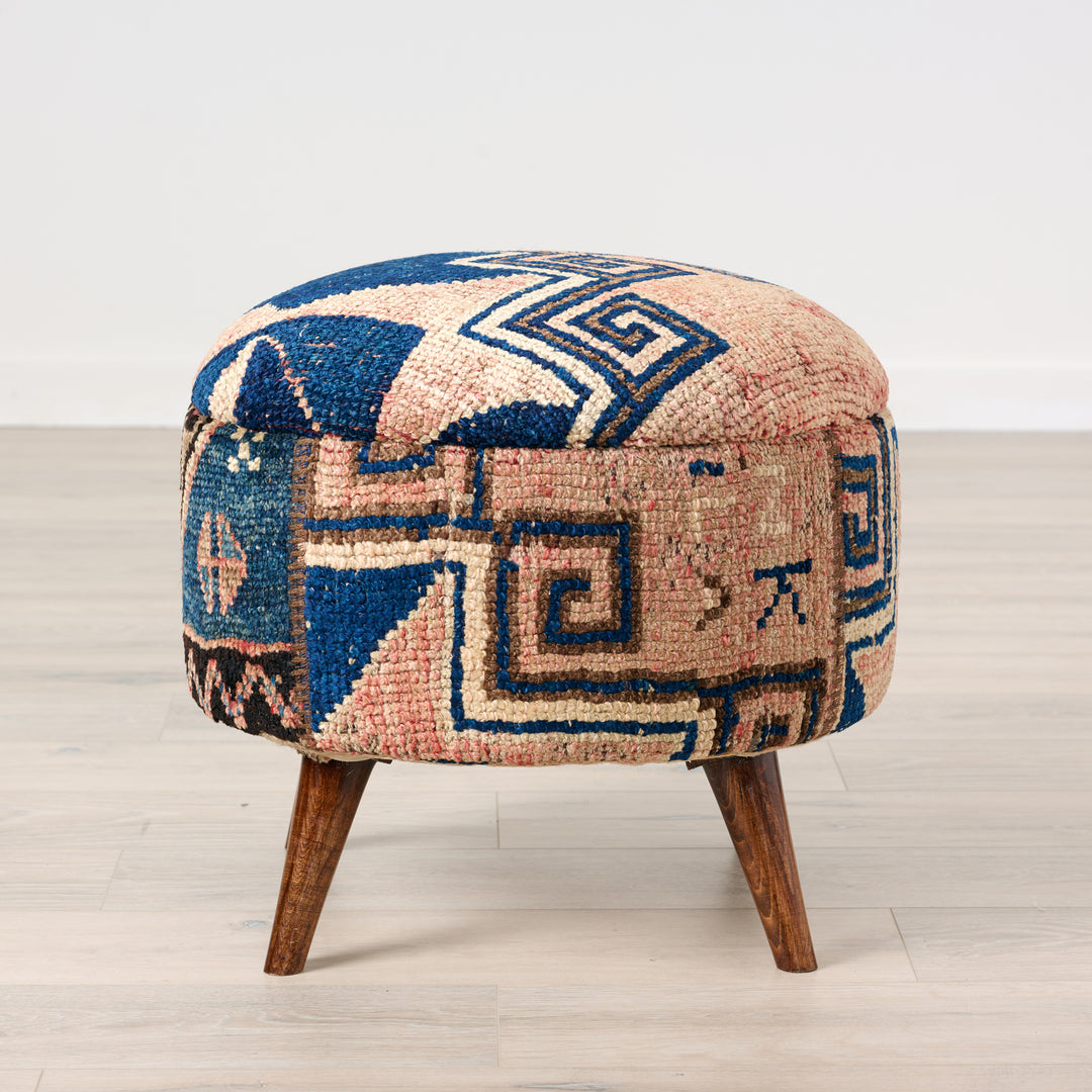 Vintage Rug Medium Ottoman 0735-J