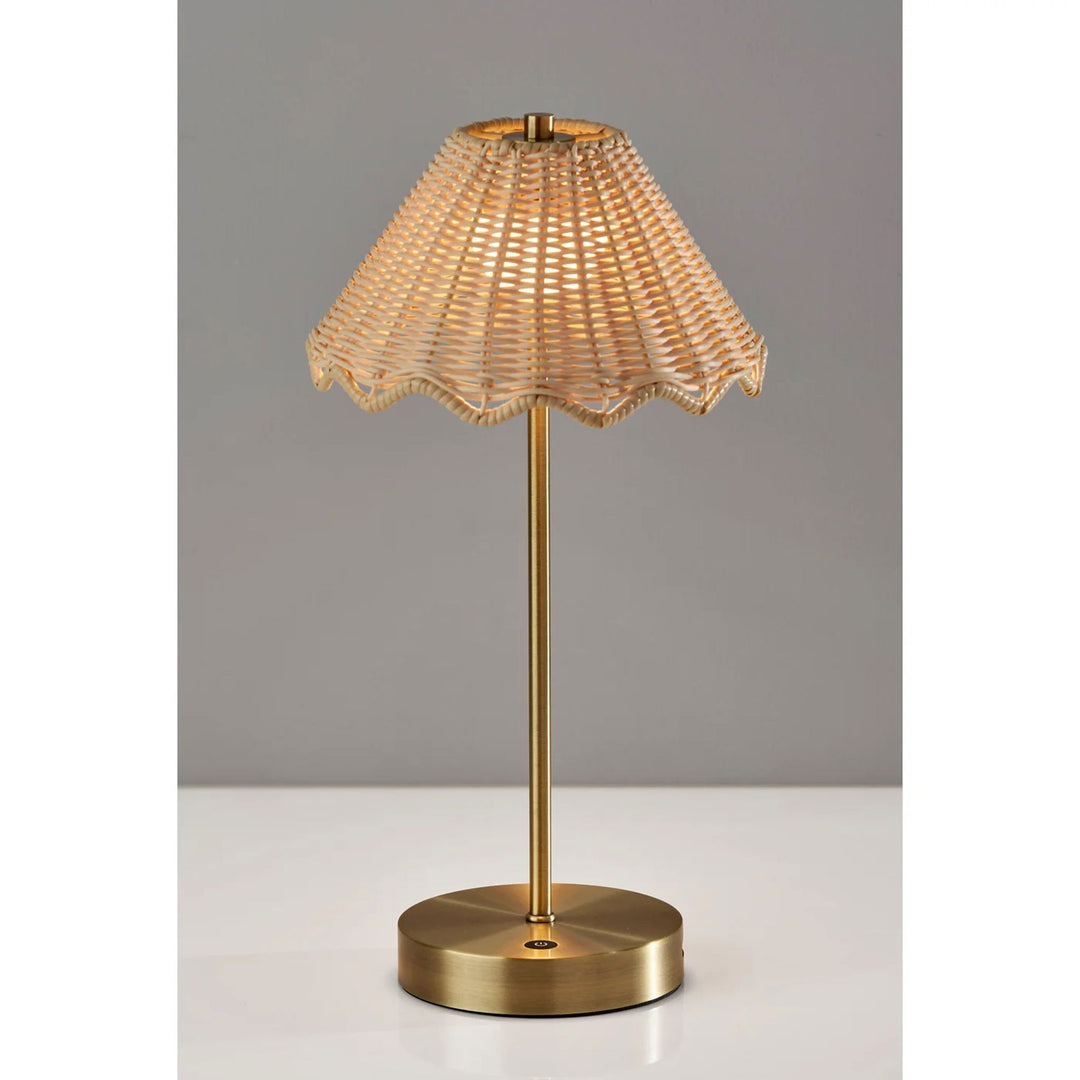 Stevie LED Cordless Table Lamp Antique Brass