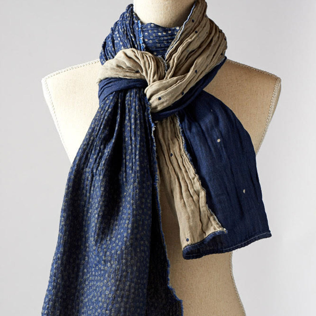 Organic Cotton Scarf Gabrielle Marine Blue