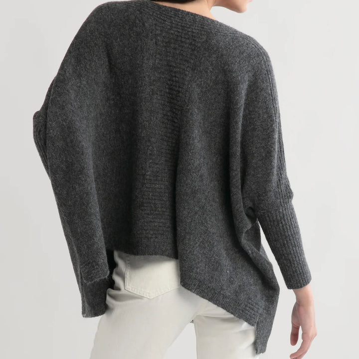 Charcoal Dolman Poncho Sweater