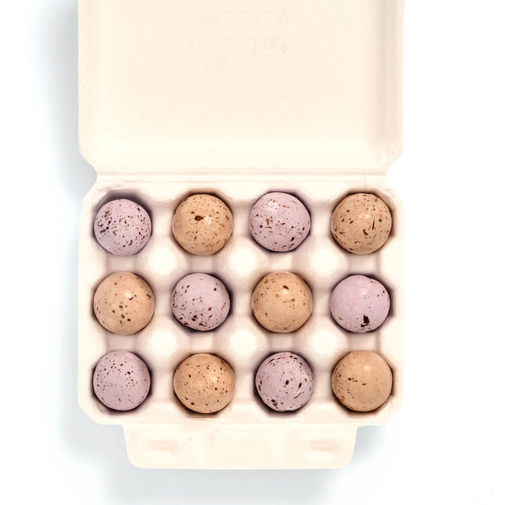 12 Love Bird Eggs Chocolate Hazelnut Praline & Salted Caramel