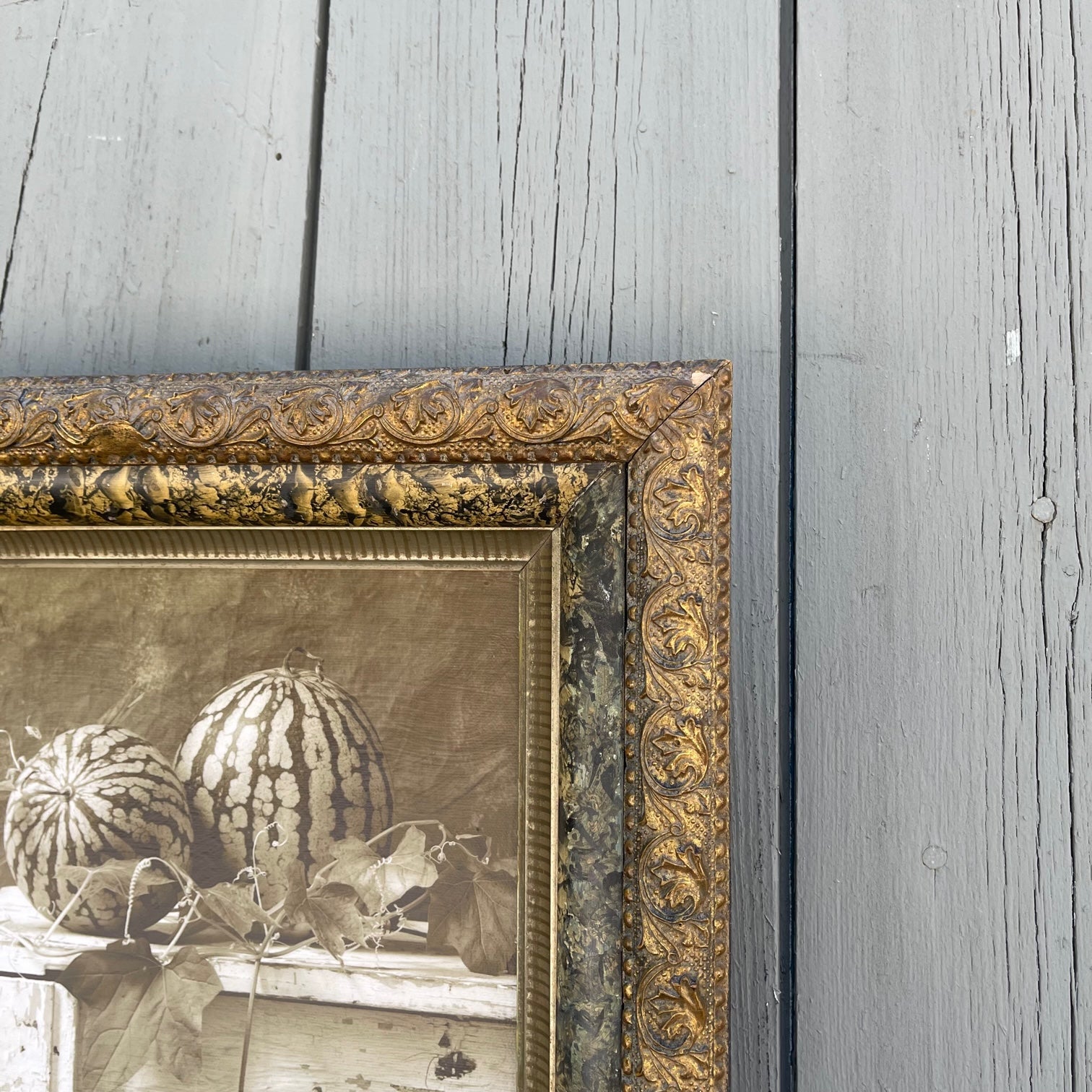 Vintage One of a Kind Frame with Sepia Photograph Printed on