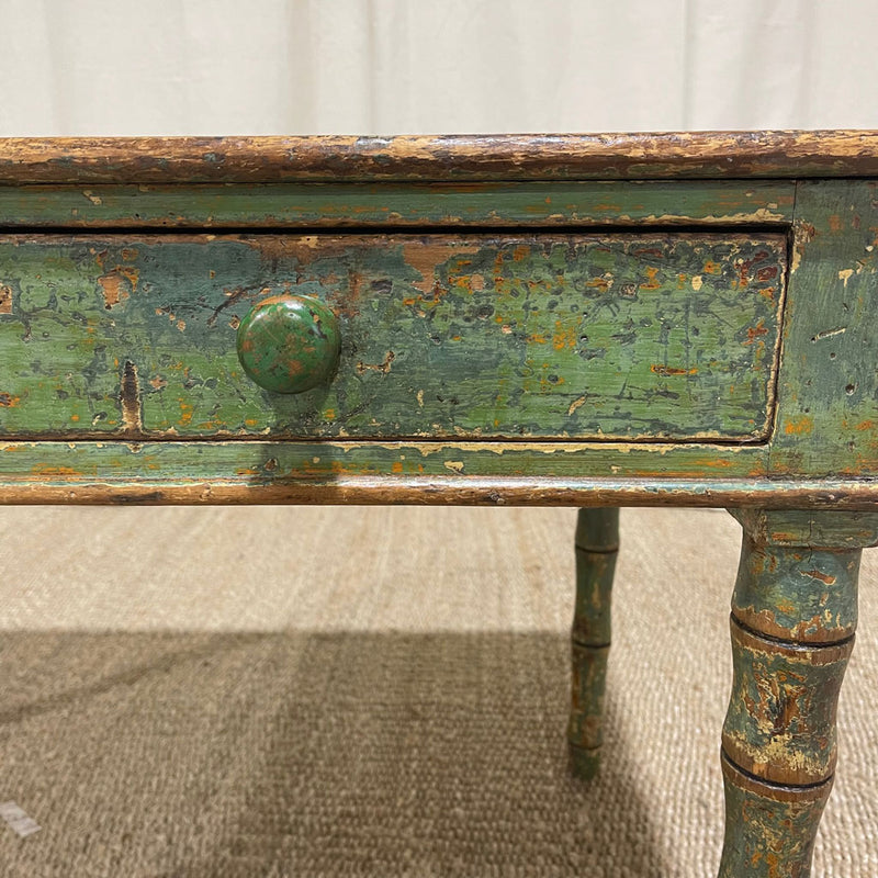 Antique 19th C. English Side Table With Original Paint