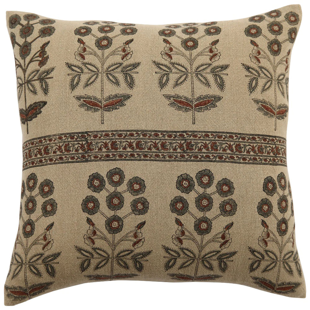 Lynette Ruby Solid Linen Pillow w/ Insert 20x20