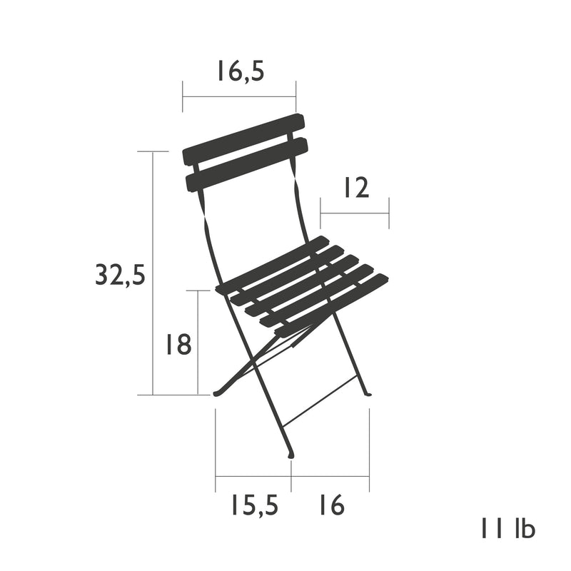 Bistro Metal Outdoor Chair in Anthracite