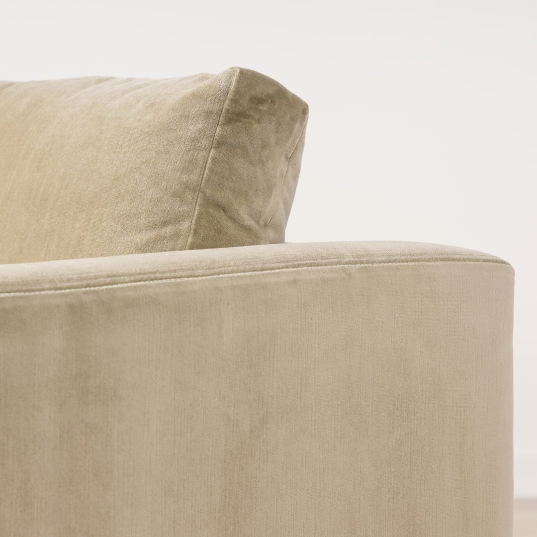 Slim Chair In Heavy Duty Creamy Taupe With Trillium