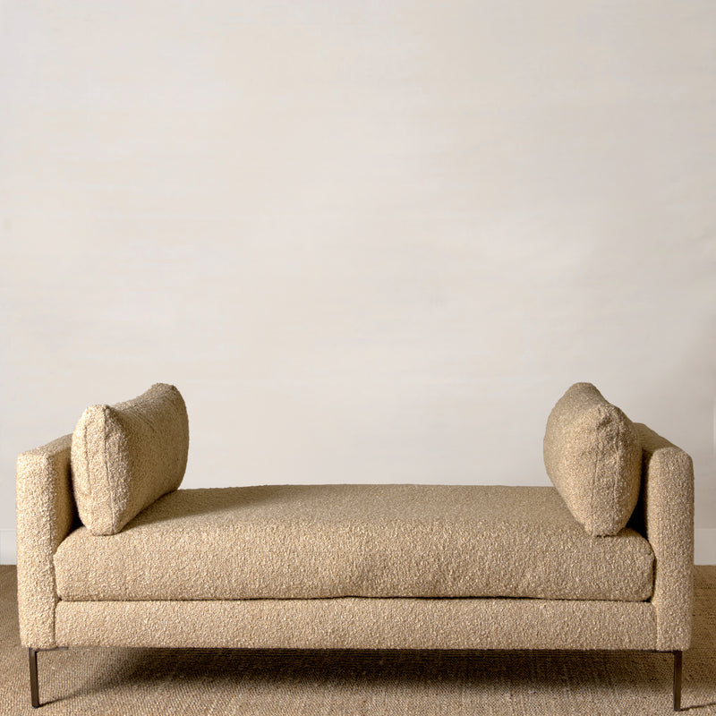 Ogden Settee Upholstered in Heavy Duty Nugget Boucle Fabric  (72")
