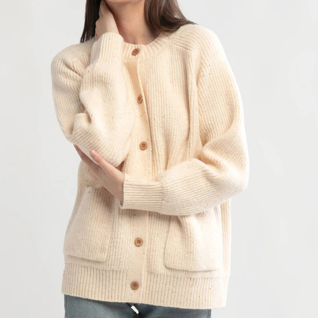 Confetti Chunky Cardigan in Beige