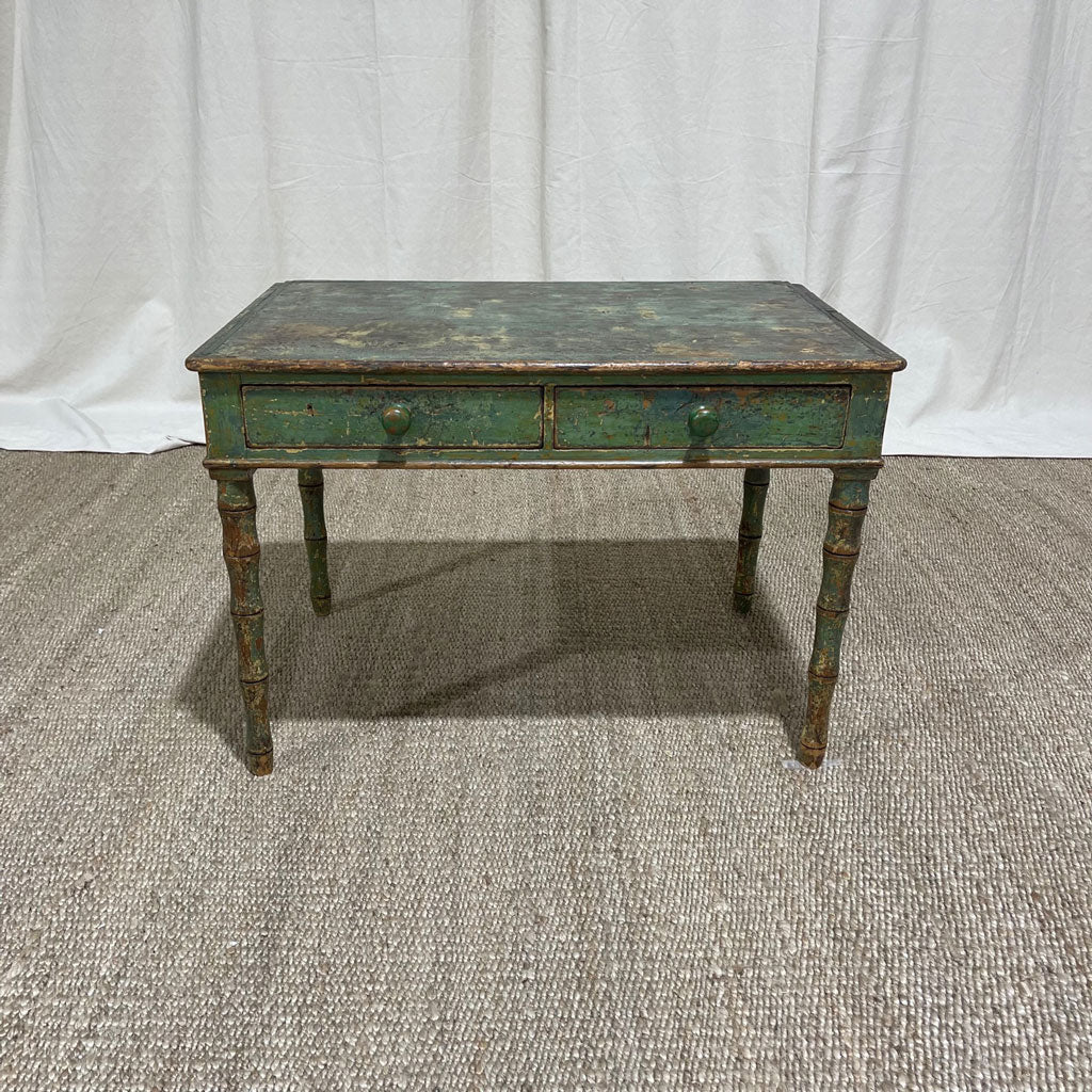 Antique 19th C. English Side Table With Original Paint