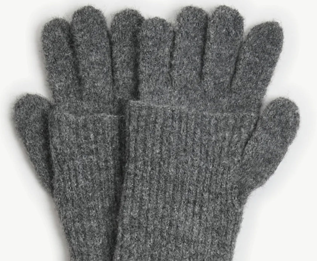 Chunky Rib Fingerhole Gloves - Charcoal