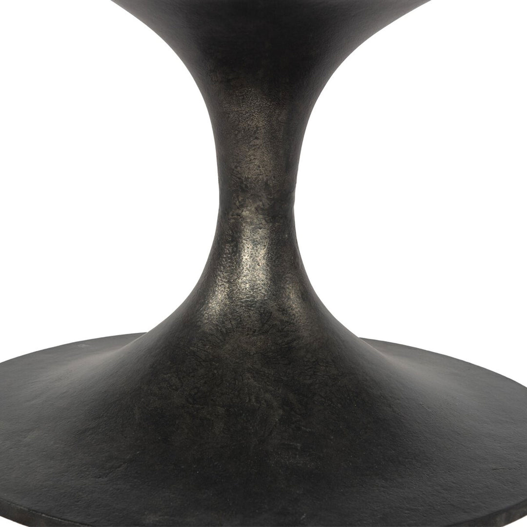 Sasha Round Aluminum Coffee Table in Raw Black