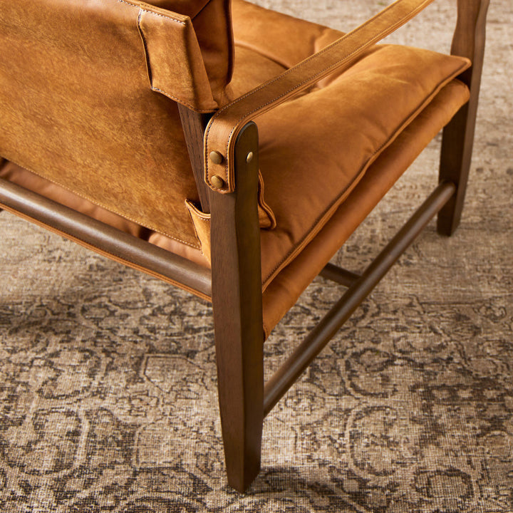 Leon Chair in Kennison Cognac Brown Leather