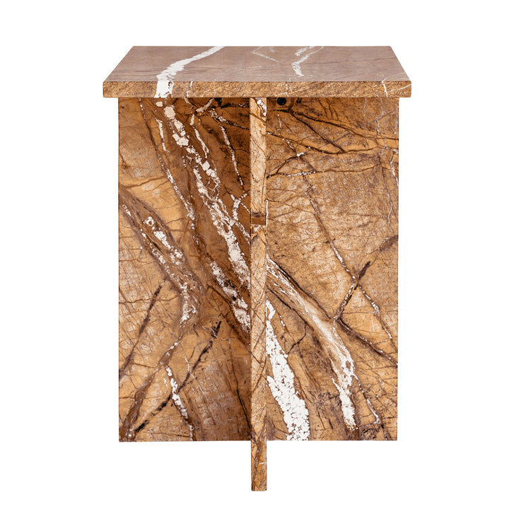 Brie Accent Table Golden Forest Marble