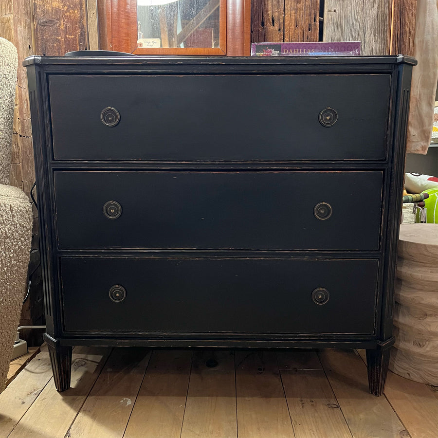 Gustavian Bureau in Antique Black