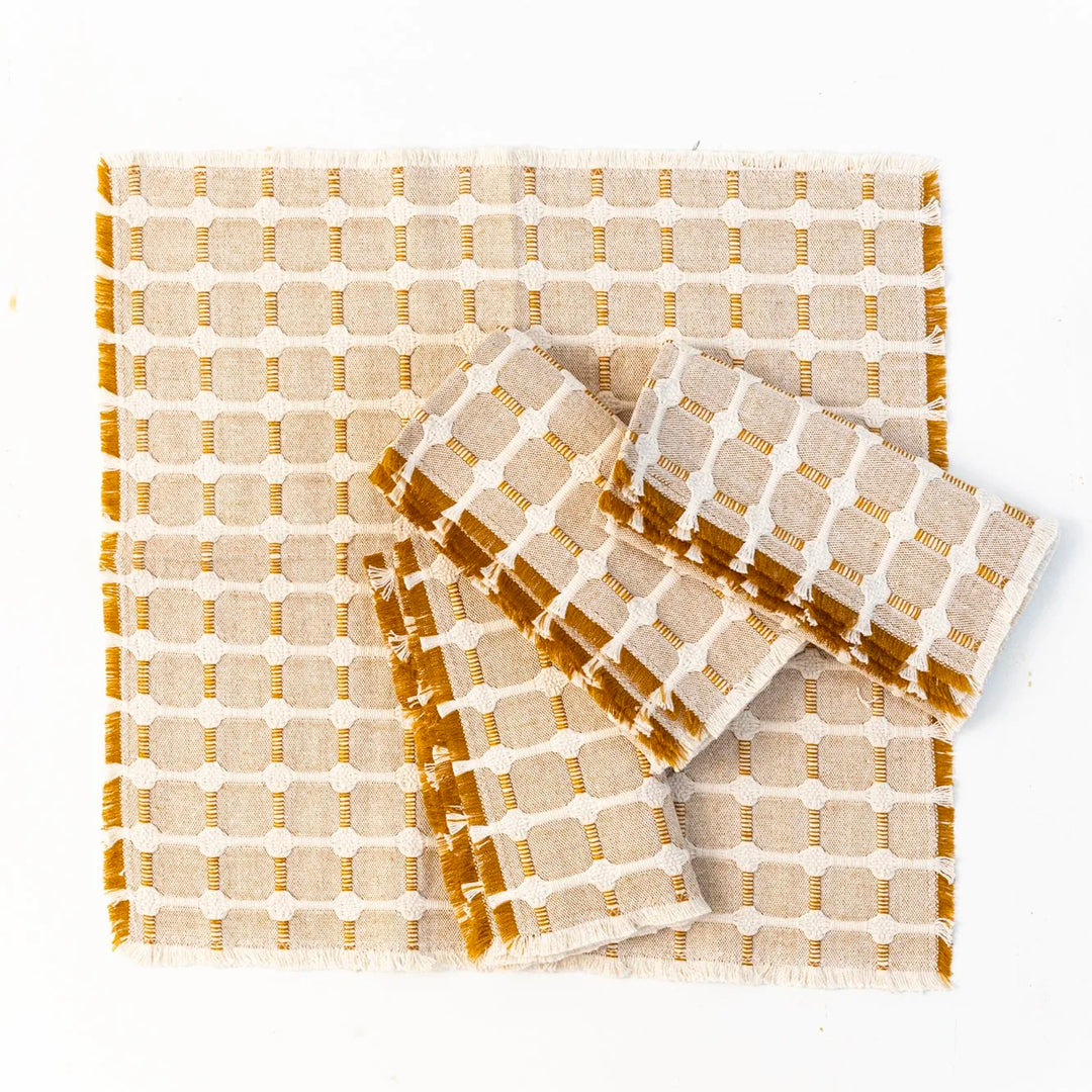 Hopsack Napkin Set in Honey