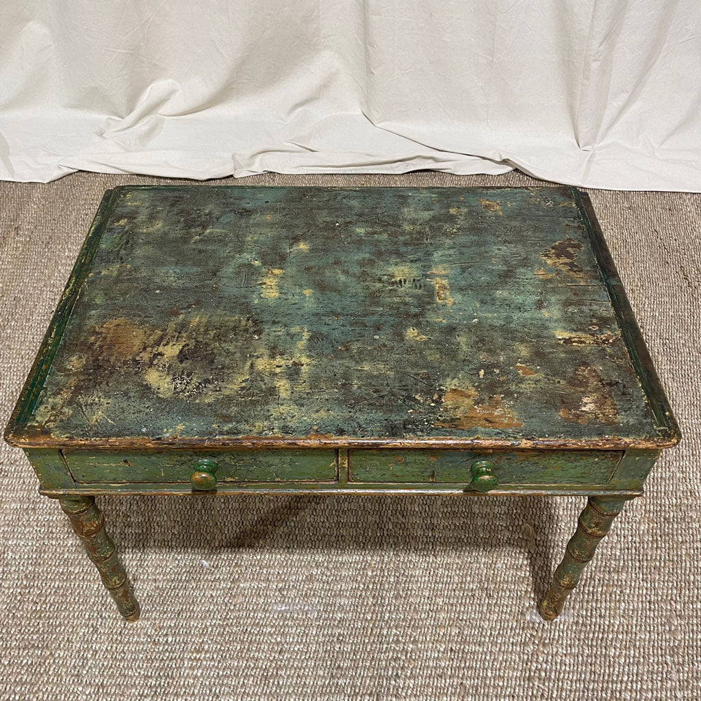 Antique 19th C. English Side Table With Original Paint