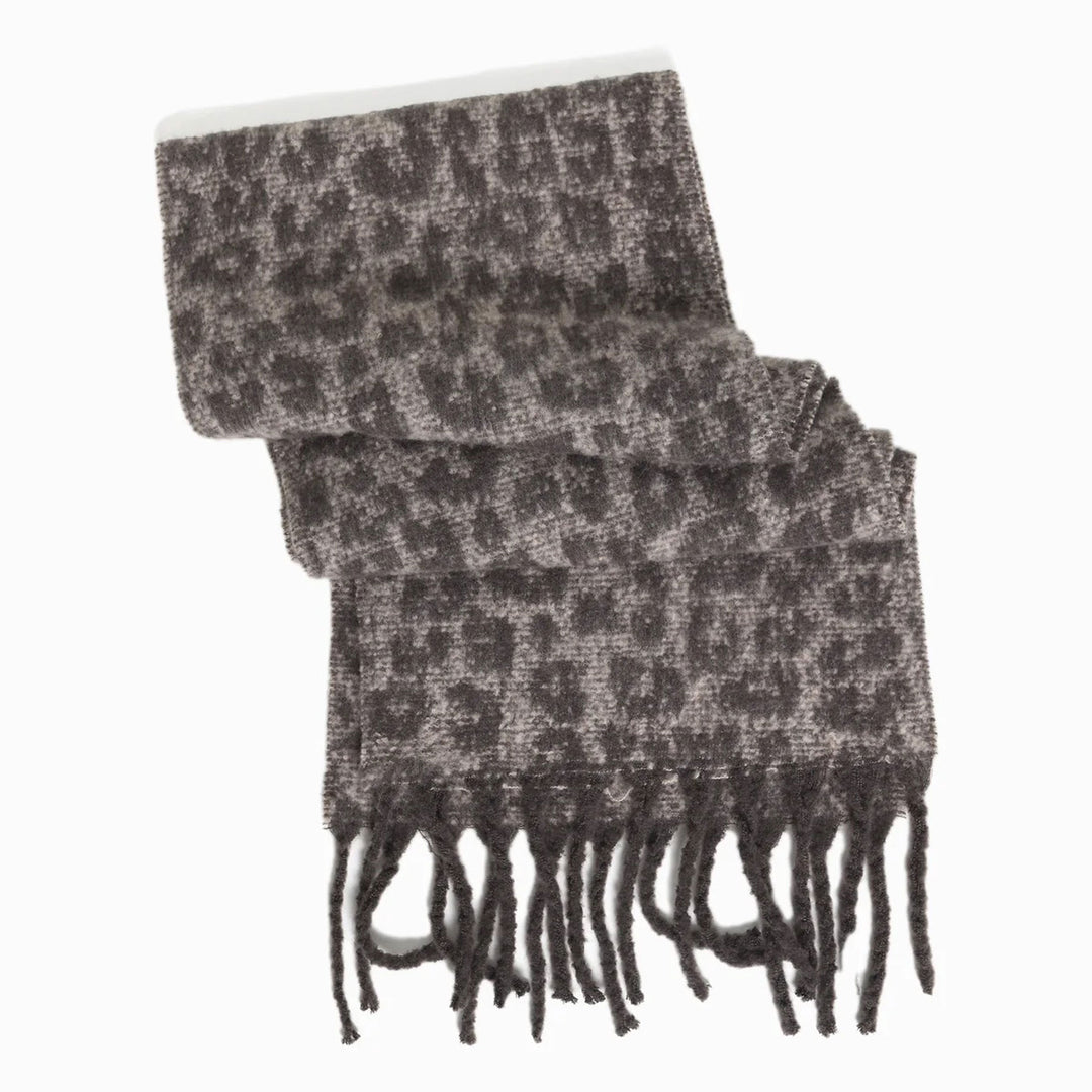 Leopard Print Tassel Scarf