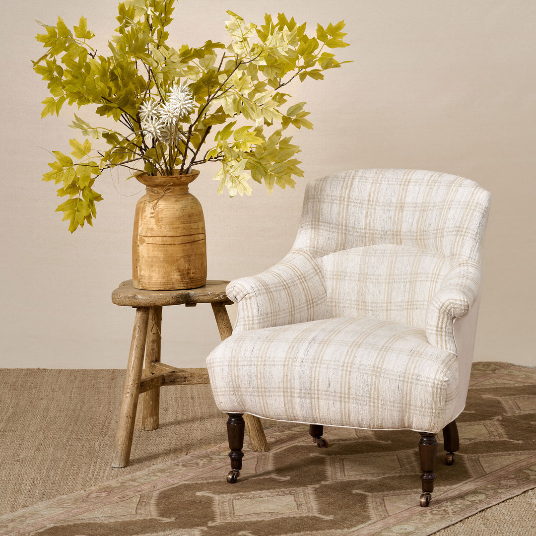 Tulip Chair in One of a Kind Hemp Fabric By John Derian For Cisco Home