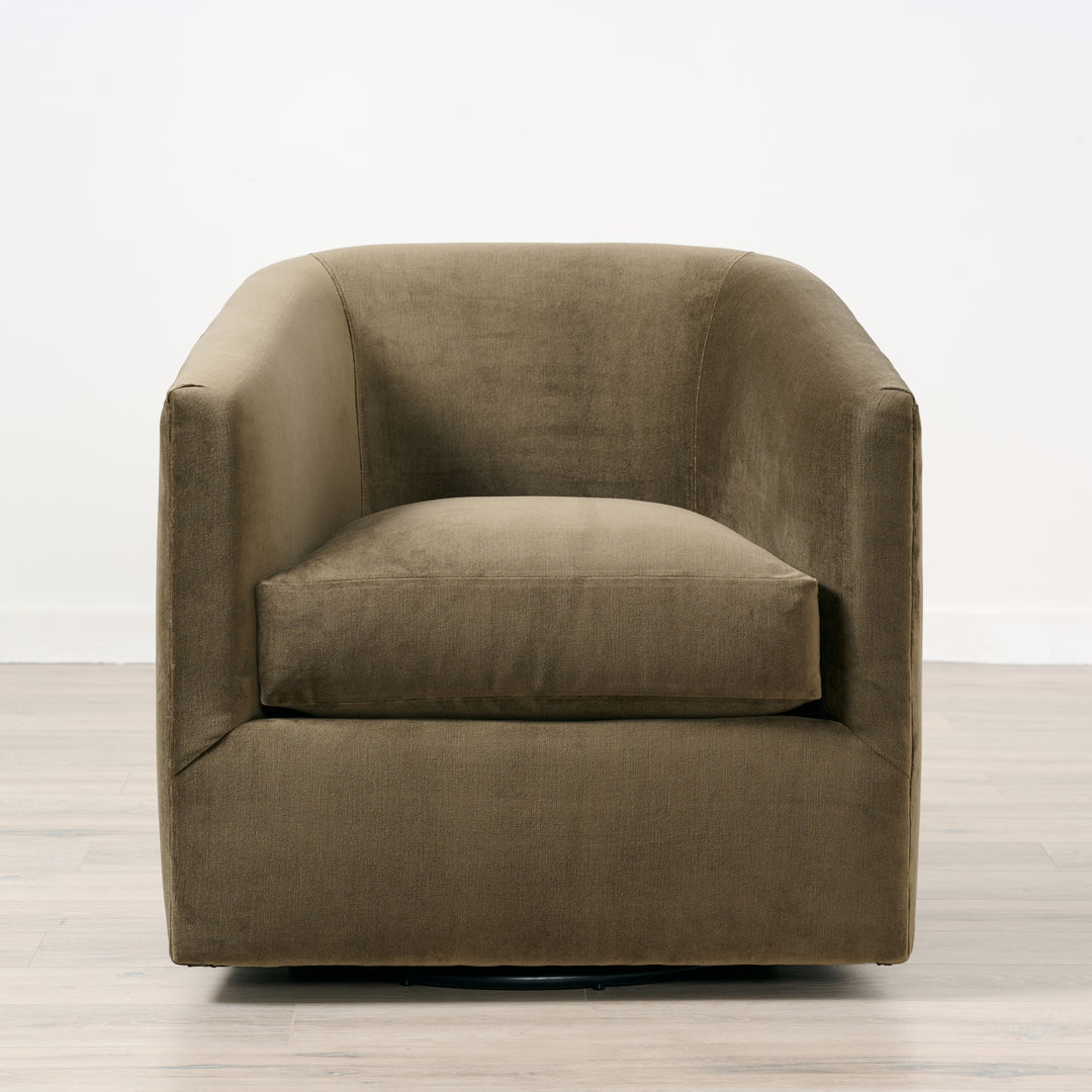 Marley Swivel Chair In Heavy Duty Moss Green