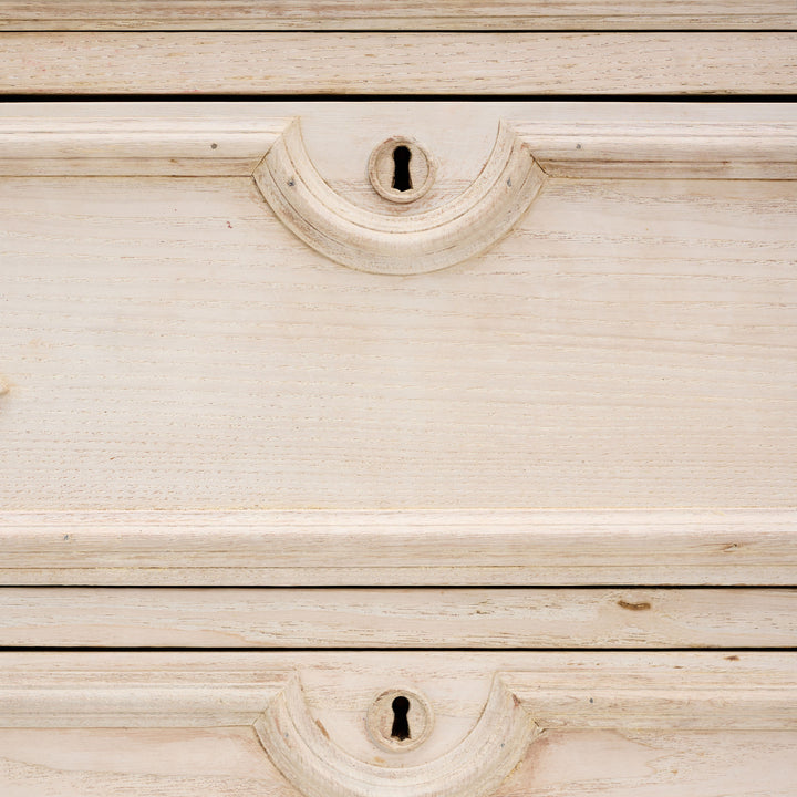 Vintage Bleached Chest with Carved Pulls