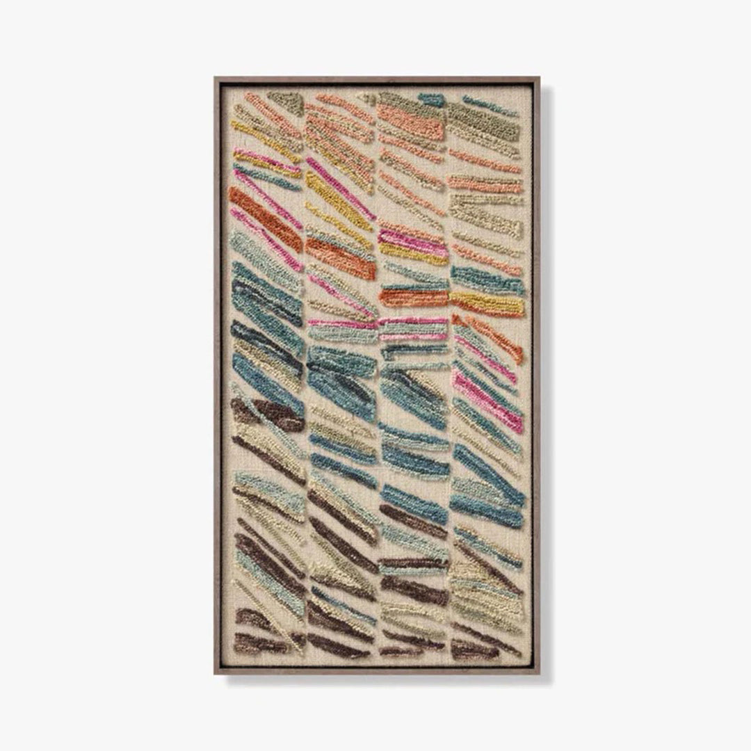 Gambit Framed Woven Wall Decor in Beige/Multi