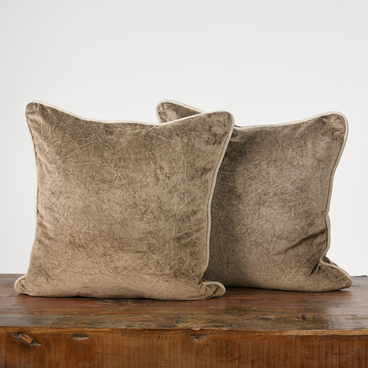 Heirloom Velvet Pillow in Desert (18x18)