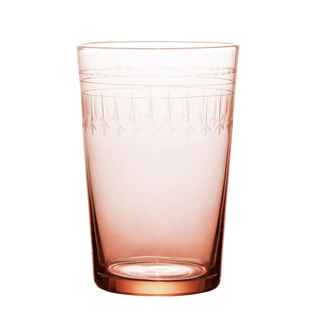 S/4 Crystal Rose Tumblers w/ Oval Design