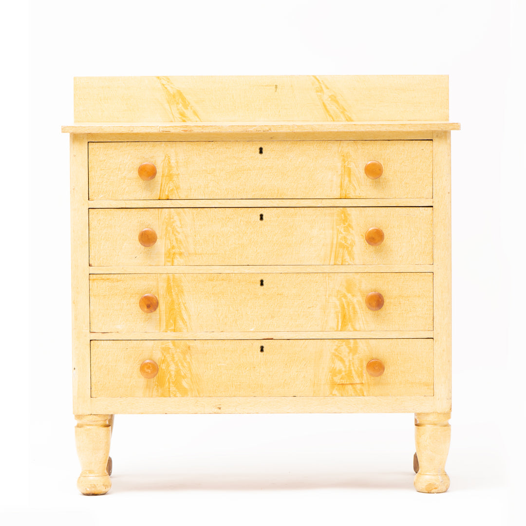 Vintage Yellow Painted Country Chest