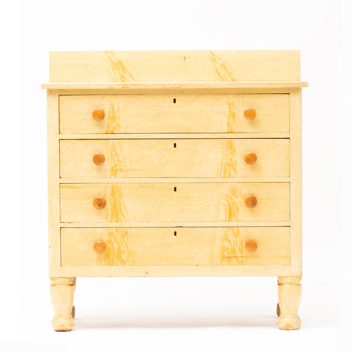 Vintage Yellow Painted Country Chest