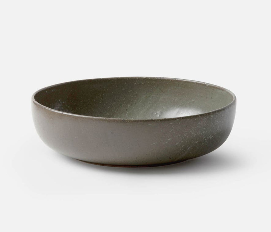 Marcus Round Serving Bowl Large Gray Salt Glaze Stoneware