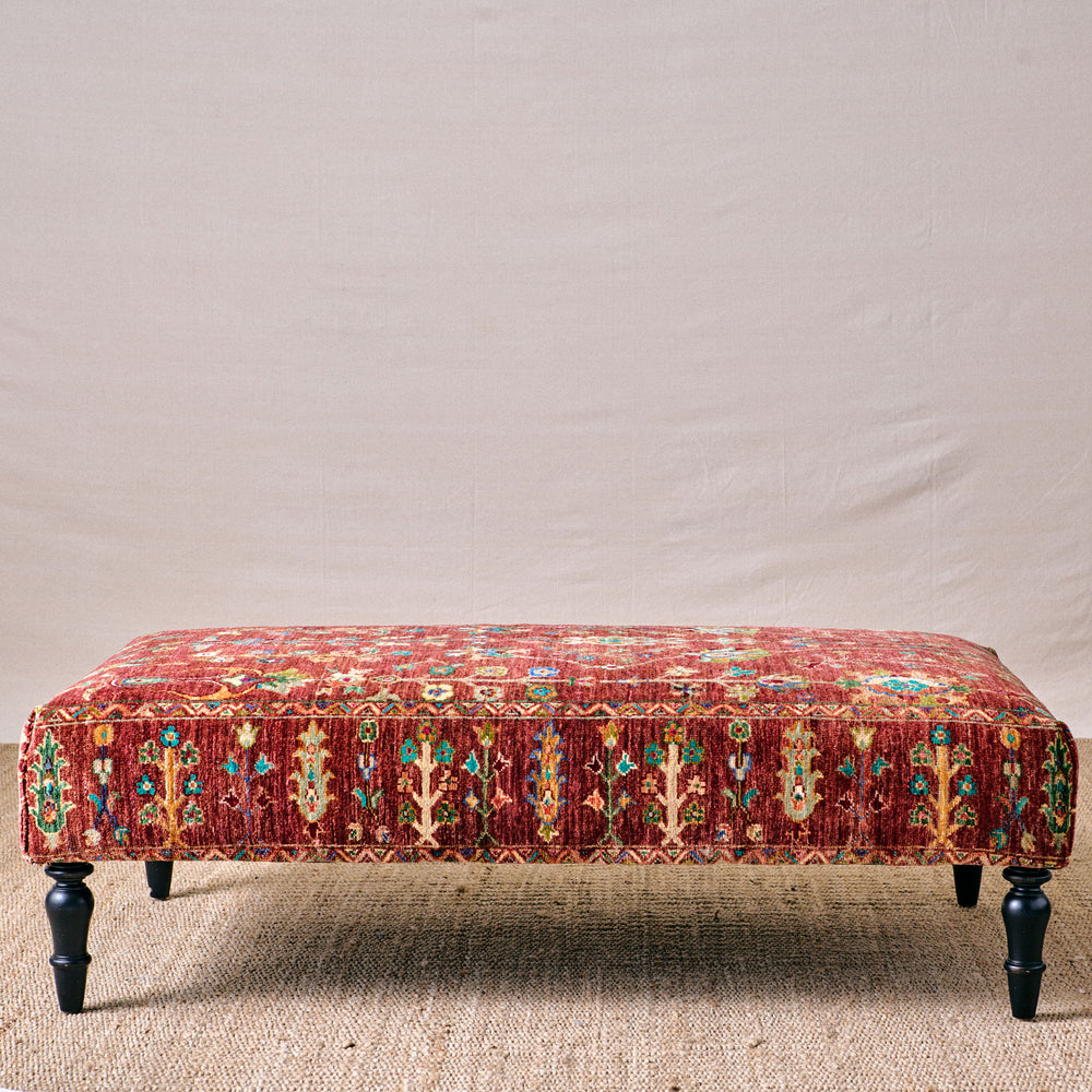 Vintage Afghan Ottoman 31x56 (0324-D)