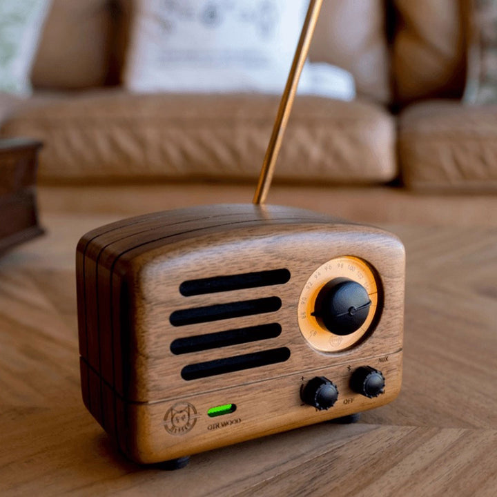 OTR Wood Retro Portable FM Bluetooth Radio